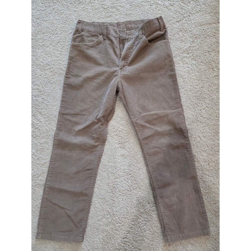 Levis 519 Pants Mens 34x30 Tan Brown Corduroy White Tab Made in USA vintage